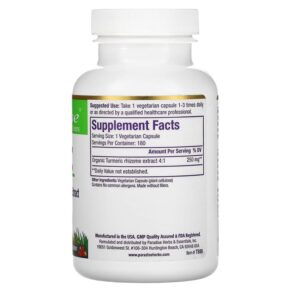 Paradise Herbs Turmeric 180 Vegetarian Capsules 601944778866