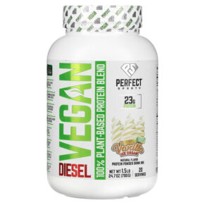 Perfect Sports Vegan Diesel 100% Plant-Based Protein Blend Vanilla Ice Cream 1.5 lb (700 g) 699097754660