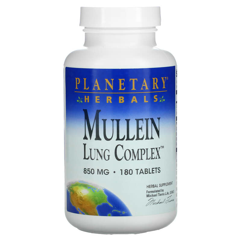 Planetary Herbals Mullein Lung Complex 850 mg 180 Tablets 1 Planetary Herbals Mullein Lung Complex 850 mg 180 viên 021078101062