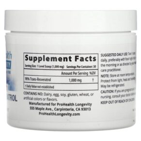 ProHealth Longevity Micronized Trans-Resveratrol 30 g 850023410092