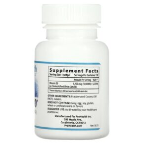 ProHealth Longevity Vitamin D3 50.000 1.250 mcg (50.000 IU) 50 Softgels 850023410153