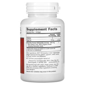 Protocol for Life Balance Boswellia Extract 500 mg 90 Softgels 707359149366