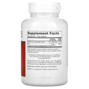 Protocol for Life Balance C-1000 + Zinc-15 120 Veg Capsules 707359111202