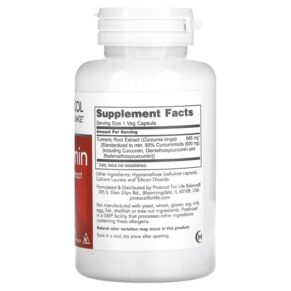 Protocol for Life Balance Curcumin Turmeric Root Extract 665 mg 60 Veg Capsules 707359146389