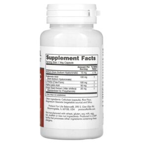 Protocol for Life Balance Hyaluronic Acid 100 mg 60 Veg Capsules 707359131552