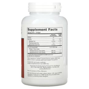 Protocol for Life Balance Molecularly Distilled Ultra Omega-3 500 EPA / 250 DHA 180 Softgels 707359116627