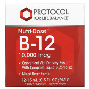 Protocol for Life Balance Nutri-Dose B-12 Mixed Berry 10.000 mcg 12 Vials 0.5 fl oz (15 ml) 707359104532