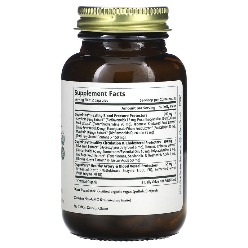 Pure Synergy Heart Protector 60 Capsules 8 Thành phần vi chất Pure Synergy Heart Protector 60 viên 852971004651