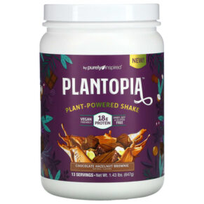 Purely Inspired Plantopia Plant-Powered Shake Chocolate Hazelnut Brownie 1.43 lbs (647 g) 631656714890