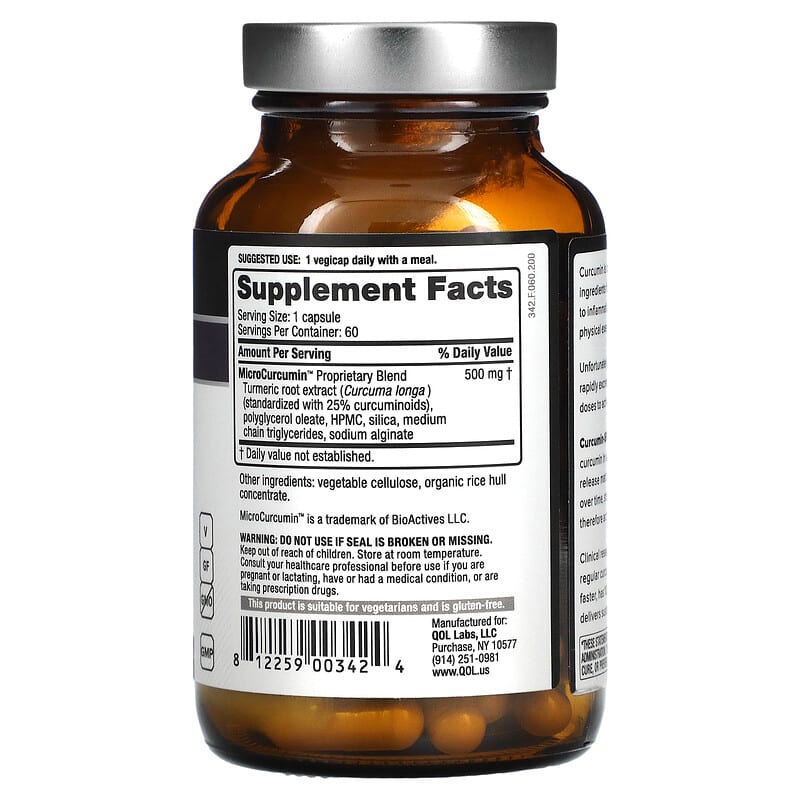 Quality of Life Labs Curcumin-SR 60 Vegicaps 8 Thành phần vi chất Quality of Life Labs Curcumin-SR 60 viên 812259003424