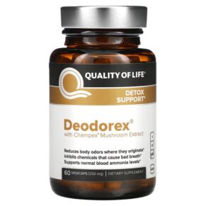 Quality of Life Labs Deodorex + Champex Mushroom Extract 250 mg 60 viên 812259003103