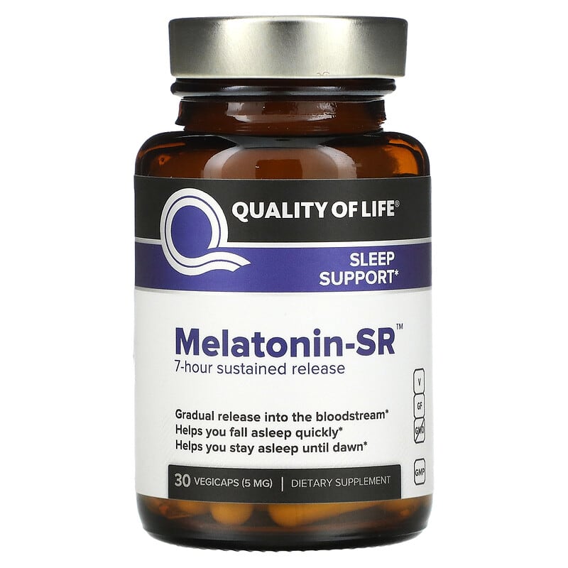 Quality of Life Labs Melatonin-SR 5 mg 30 Vegicaps 1 Quality of Life Labs Melatonin-SR 5 mg 30 viên 812259003530