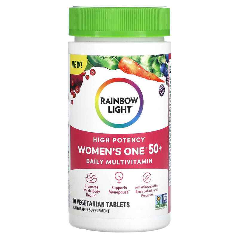 Rainbow Light Women's One 50+ Daily Multivitamin High Potency 90 Vegetarian Tablets 1 Rainbow Light Women's One 50+ Daily Multivitamin High Potency 90 viên 021888204236