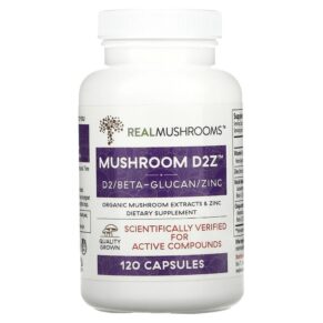 Real Mushrooms Mushroom D2Z D2/Beta Glucan/Zinc 120 viên 628110068361