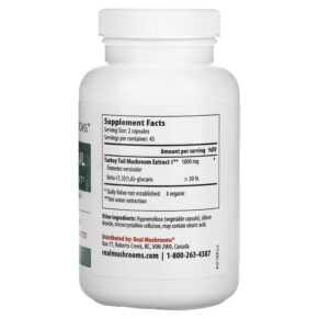 Real Mushrooms Turkey Tail Mushroom Extract Powder 90 Capsules 628110068071