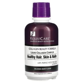 Rejuvicare Collagen Beauty Formula Liquid Collagen Complex Healthy Hair Skin & Nails Grape 16 fl oz (480 ml) 035046074210