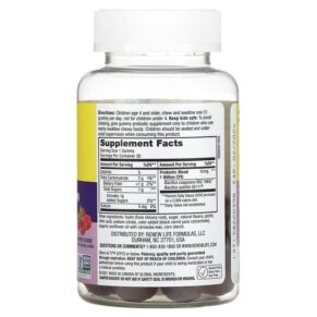 Renew Life Kids Tummy Gummy Prebiotics and Probiotics Raspberry 30 Gummies 631257122186