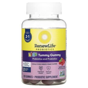 Renew Life Kids Tummy Gummy Prebiotics & Probiotics Raspberry 30 viên 631257122186