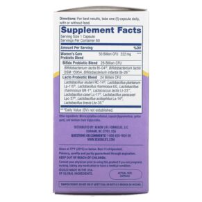 Renew Life Women's Care Probiotic 50 Billion CFU 60 Vegetarian Capsules 631257121196