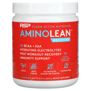 RSP Nutrition AminoLean Recovery Tropical Island Punch Caffeine Free 8.99 oz (255 g) 850019469547