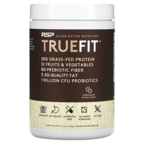 RSP Nutrition TrueFit Grass-Fed Protein Shake + Fruits & Vegetbles Chocolate 2.16 lbs (980 g) 858491007455