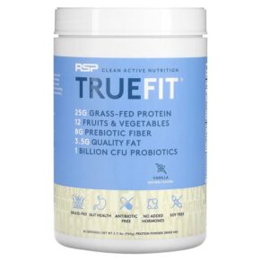 RSP Nutrition TrueFit Grass-Fed Whey Protein Shake Vanilla 2.11 lbs (960 g) 858491007462