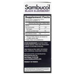 Sambucol Black Elderberry Syrup 4 fl oz (120 ml) 896116001105