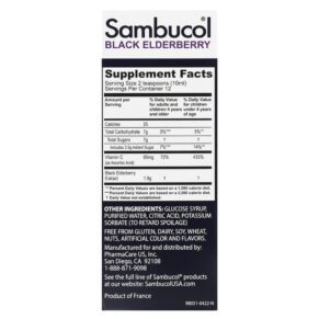 Sambucol Black Elderberry Syrup For Kids Berry 4 fl oz (120 ml) 896116001181