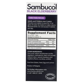 Sambucol Black Elderberry + Vitamin C & Zinc 15 Effervescent Tablets 3 Sambucol Black Elderberry + Vitamin C & Zinc 15 Effervescent Tablets 896116001297