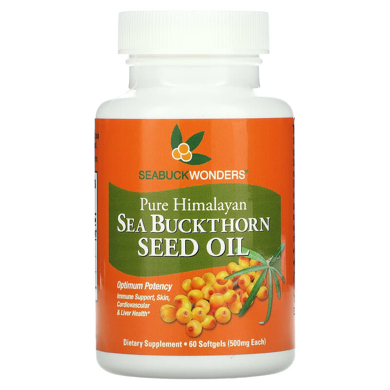 SeaBuckWonders Sea Buckthorn Seed Oil 500 mg 60 Softgels 1 SeaBuckWonders Sea Buckthorn Seed Oil 500 mg 60 viên 674756780020