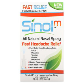 Sinol SinolM All-Natural Nasal Spray Fast Headache Relief 15 ml 315013000016