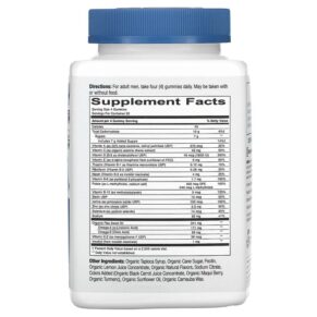 SmartyPants Organics Men's Formula Raspberry Orange and Cherry 120 Vegetarian Gummies 817053020820