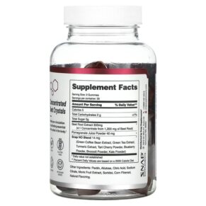 Snap Supplements Nitric Oxide Gummies Sugar-Free 60 Gummies 850039253317