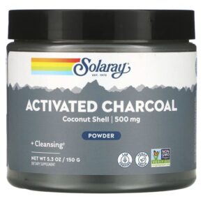 Solaray Activated Charcoal Powder 500 mg 5.3 oz (150 g) 076280426083