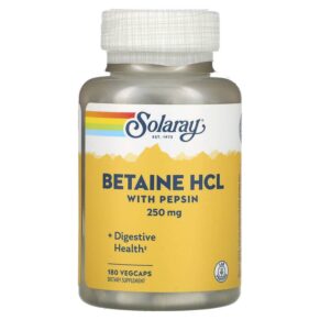 Solaray Betaine HCL + Pepsin 250 mg 180 viên 076280048162