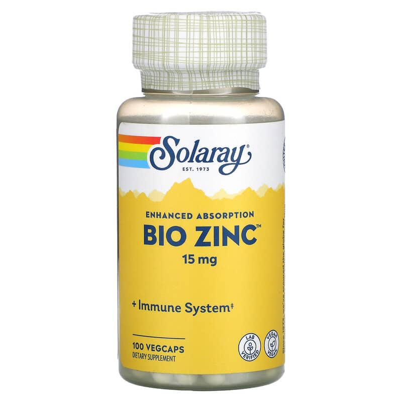 Solaray Bio Zinc 15 mg 100 VegCaps 1 Solaray Bio Zinc 15 mg 100 viên 076280047059