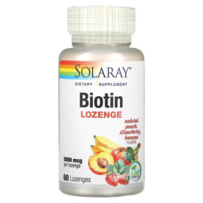 Solaray Biotin Lozenge Natural Peach Strawberry Banana 5.000 mcg 60 viên 076280435450