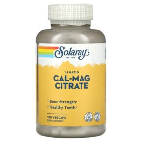 Solaray Cal-Mag Citrate 1:1 Ratio 180 viên 076280045253