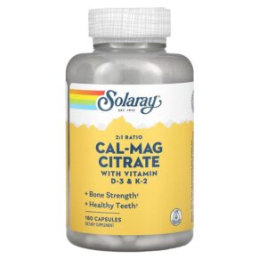 Solaray Cal-Mag Citrate 2:1 Ratio 180 viên 076280648843