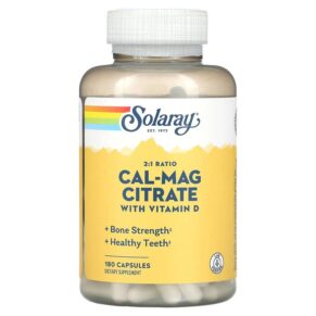 Solaray Cal-Mag Citrate + Vitamin D-3 2:1 Ratio 180 viên 076280884500