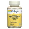 Solaray High Potency Betaine HCL + Pepsin 650 mg 100 viên 076280048148