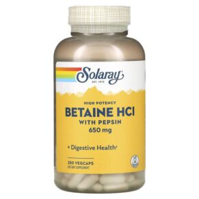 Solaray High Potency Betaine HCL + Pepsin 650 mg 250 viên 076280048155