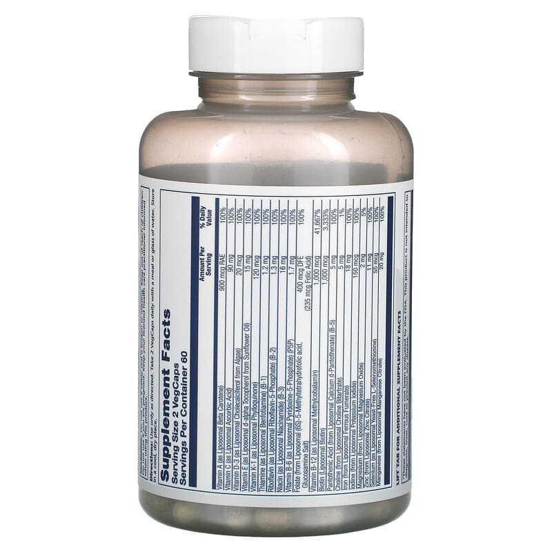 Solaray High Potency Women's Liposomal Multivitamin 120 VegCaps 8 Thành phần vi chất Solaray High Potency Women's Liposomal Multivitamin 120 viên 076280339536