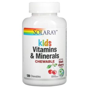 Solaray Kids Vitamins & Minerals Natural Black Cherry 120 viên 076280047974