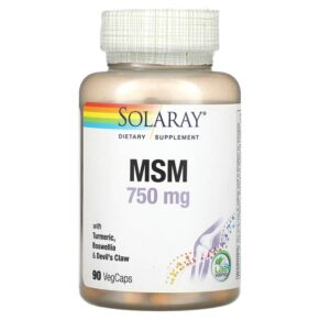 Solaray MSM + Turmeric Boswellia & Devil's Claw 750 mg 90 viên 076280008623