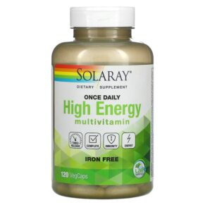 Solaray Once Daily High Energy Multivitamin Iron Free 120 viên 076280109054