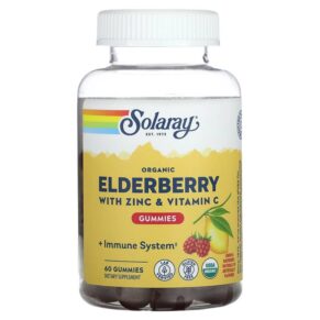 Solaray Organic Elderberry + Zinc & Vitamin C Lemon & Raspberry 60 viên 076280635003
