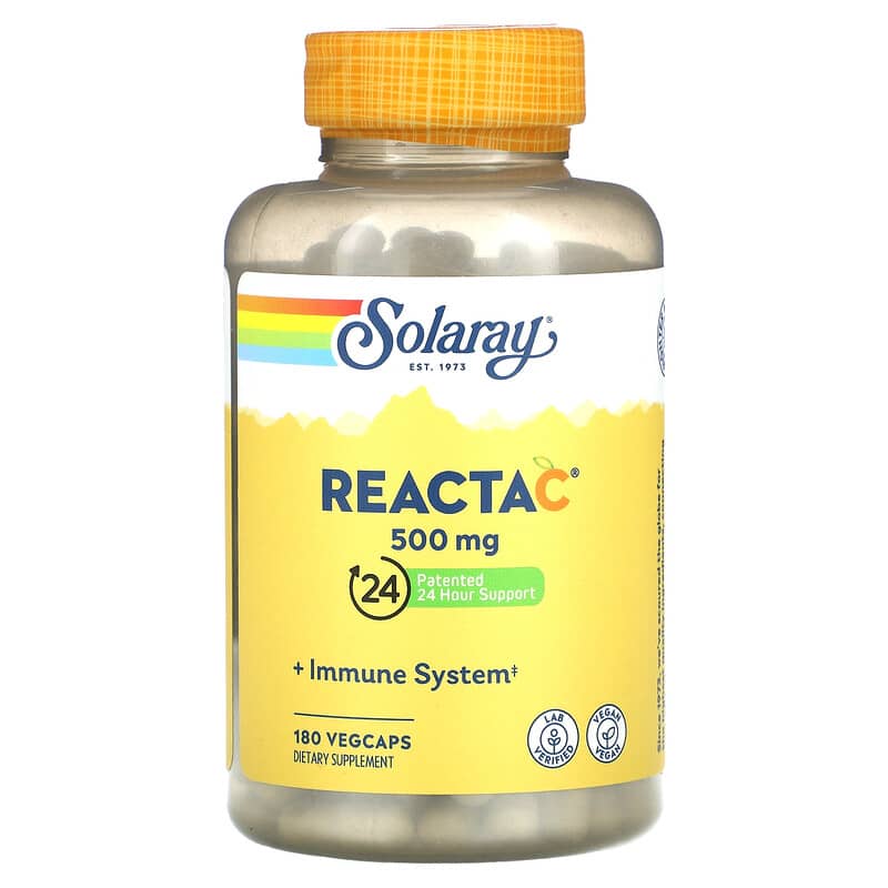 Solaray Reacta-C 500 mg 180 VegCaps 1 Solaray Reacta-C 500 mg 180 viên 076280166262