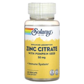 Solaray Zinc Citrate + Pumpkin Seed 50 mg 60 viên 076280471021