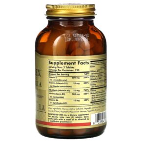 Solgar B-Complex with Vitamin C Stress Formula 250 Tablets 033984002012